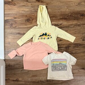 Patagonia Baby Girl 6-12 months, sun shirts, T-shirts, longsleeve T’s - Set of 3